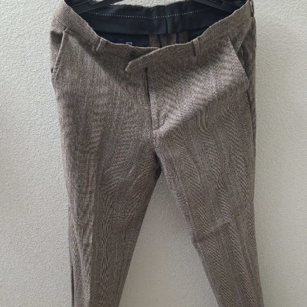 Stafford Signature 100% Wool Brown & Blue Plaid Suit 40R jacket 34×32 Pants - Picture 6 of 12